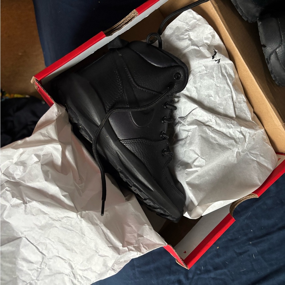 2 Pairs Nike Boys Black Leather Boots